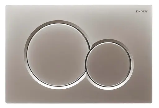 Панель змиву Koer KT-0601-14 пластикова, кнопка кругла KR5177, Хром матовый - фото 2