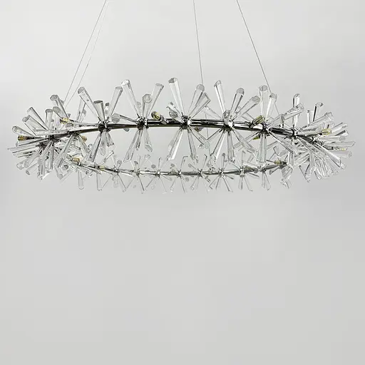 Підвісна срібна люстра ALMA з скляними палочками Ø 80 см | Арт. NO 4-800 CH | Line F - фото 3