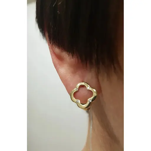 Золоті сережки Імперія золота Конюшина з фіанітами. СВ1428ЛИ - фото 3