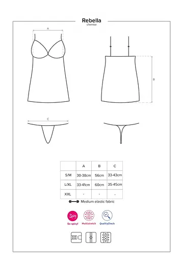 Сексуальний комплект Obsessive Rebella L/XL чорний - фото 7