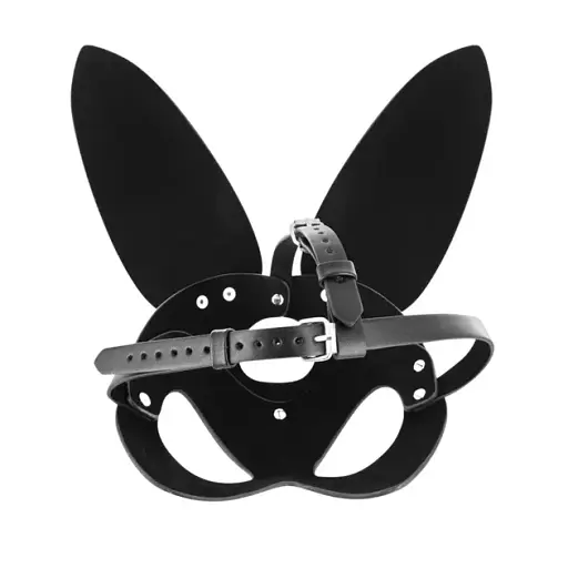 Маска для ролевых игр I’MCUM Bunny Экокожа Черная (IM-SM230_bunny) - фото 2