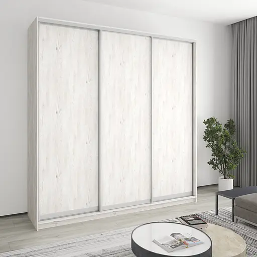 Шкаф-купе трехдверный MebelStar Стандарт AL 3ДСП 230x45x240 см Аляска серый (MBS-1831)