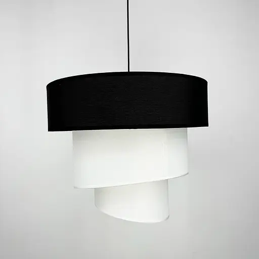 Дизайнерская люстра IONOS 1 с текстильным абажуром Line.F MJ 159-500 BK+WT+WT - фото 2