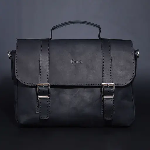 Чоловіча шкіряна сумка TARWA 32х25х7 см sum0025451 - фото 8