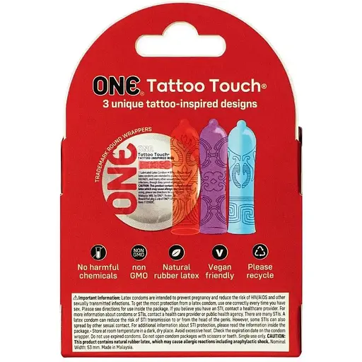 Презервативи One Tattoo Touch 3 шт. - фото 2