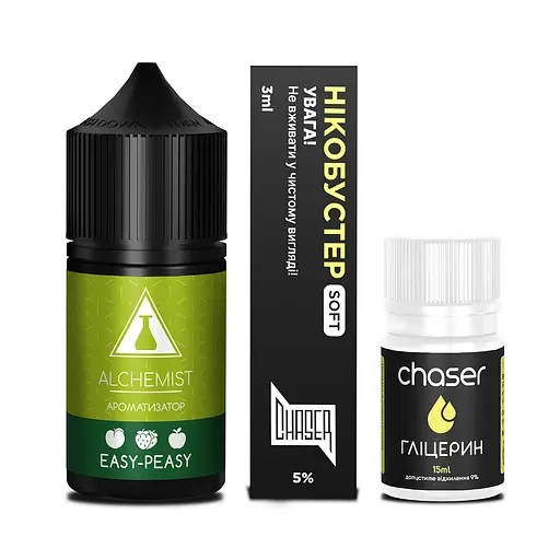 Набор компонентов для самозамеса солевой заправки ALCHEMIST FL 30 мл Easy Peasy Ягоды Персик Яблоко, 0-50 мг (18100) - фото 2