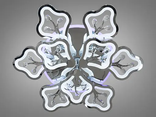 Довговічна стельова люстра в стилі хай -тек з диммером і кольоровим LED . - фото 2