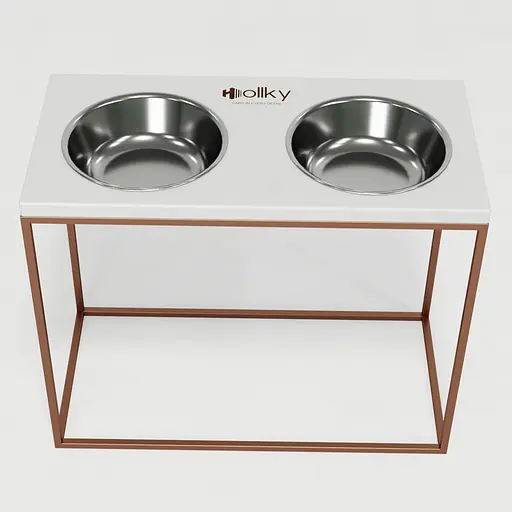 Hollky Base XL40 — миски на підставці для великих собак (2 × 1,8 л, висота 40 см) - фото 3