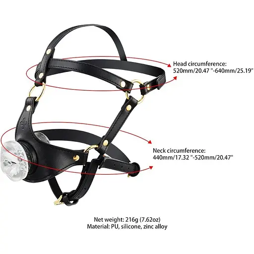 Маска-доспехи для орального секса Lockink Sevanda Blowjob Head Harness - фото 7