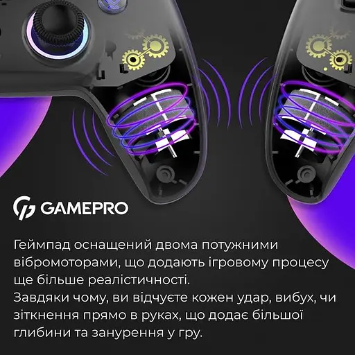 Геймпад GamePro GPS20B 2.4G/BT 5.1/USB бездротовий Switch/PC/PS/iOS/Android RGB Black (GPS20B) - фото 6