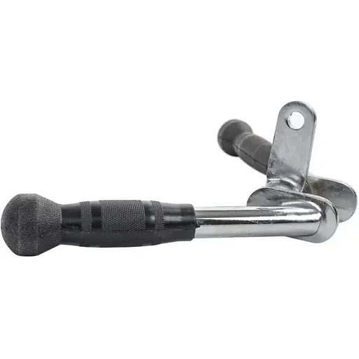 Ручка для верхньої тяги York Fitness V-подібна на трицепс з обертовим підвісом та гумовими рукоятками, хром - фото 5