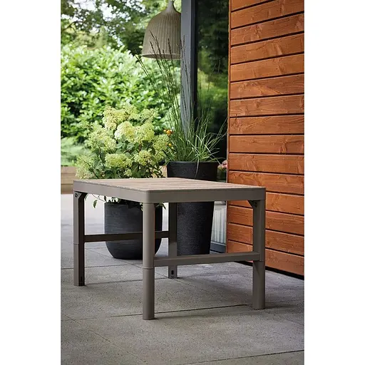 Стол для сада пластиковый Allibert Keter Lyon rattan table бежевый - фото 6