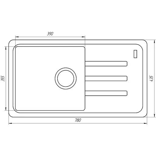 Гранітна мийка Globus Lux Lugano білий 780x435мм А0007, Білий - фото 6
