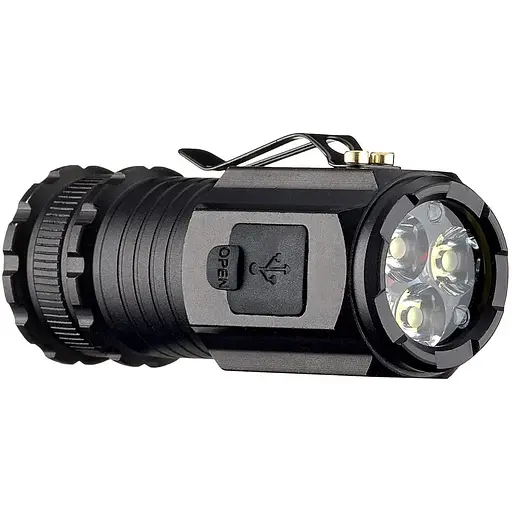 Ліхтарик Flashlight 908-3XPG Type-C 1500 mAh Чорний - фото 1