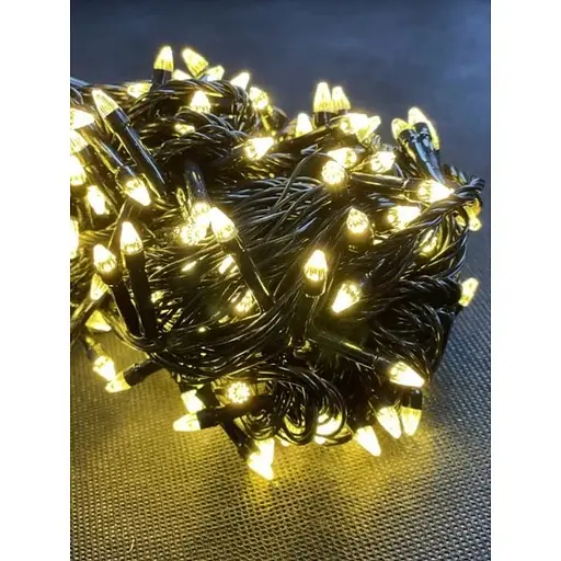 Новорічна LED гірлянда Конус 12 метрів 200 яскравих Тепло білих лампочок - фото 1