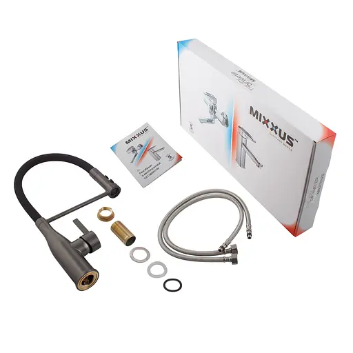 Змішувач для кухні Mixxus Premium Summer 017 із силіконовим виливом graphite MI6962 Графит - фото 4