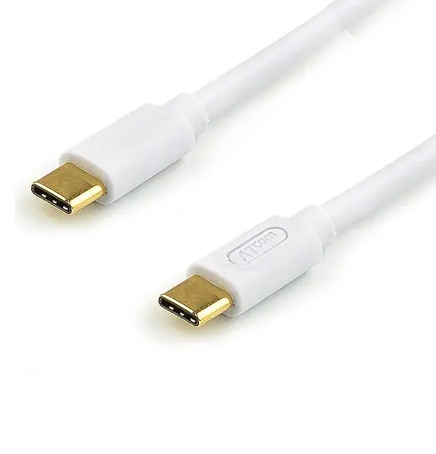 Кабель Type-C – Type-C, 3 м, белый, Atcom C30, 60 Вт, 3A (AT-C30) - фото 1