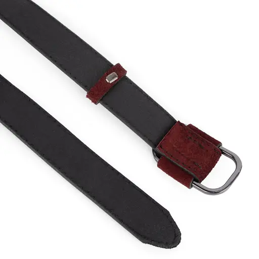 Ремінь жіночий замшевий JK-2548 бордовий з темною пряжкою (100 см) - фото 4