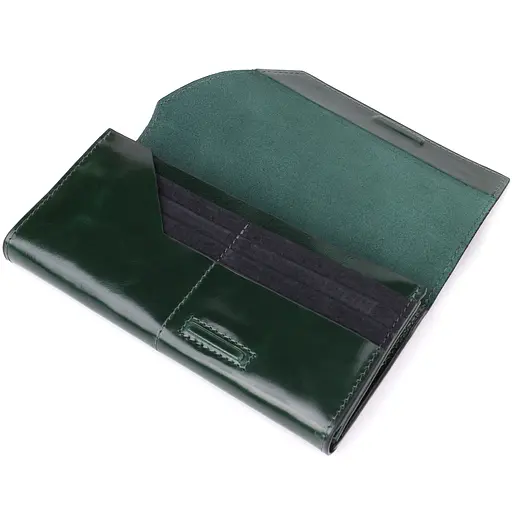 Кошелек в два сложения из натуральной гладкой кожи Grande Pelle 20х10х2 см acs0029685 - фото 6