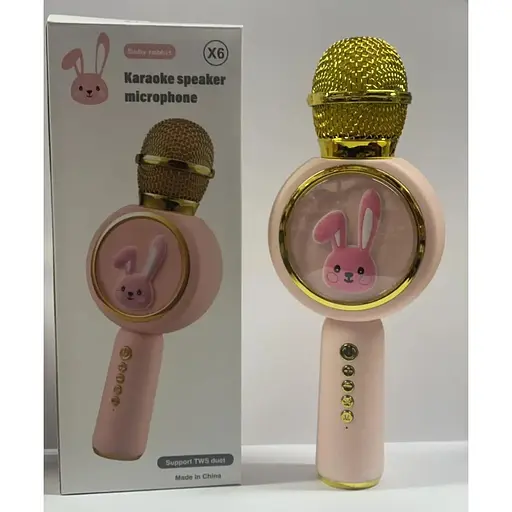 Микрофон G-Toys Караоке Karaoke speaker X6 Pink, беспроводной - фото 3