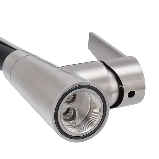 Змішувач для кухні Koer KI-70022-02 із силіконовим виливом black KR4799 Нержавіюча сталь - фото 6