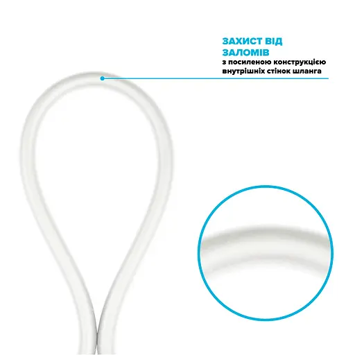 Шланг для душа 175 см Drop SH-H175-WHT-P силиконовый - Двойной Анти-Твист, белый матовый - фото 4