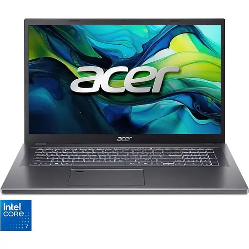 Ноутбук Acer Aspire 17 A17-51M с процессором Intel Core 7 150U pana la 5.4GHz, 17.3'' Full HD, IPS, 16GB LPDDR5 RAM, 512GB SSD, Intel® графикой, No OS, Steel серый