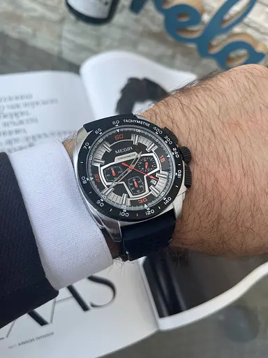 Чоловічий годинник Megir 2056 Todest Silver/Black - фото 2