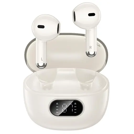 Бездротові навушники Hoco EQ18 Field ANC+ENC noise cancelling true wireless BT headset, BT5.4, 35mAh, 300mAh, 5-6h, Milky white - фото 2