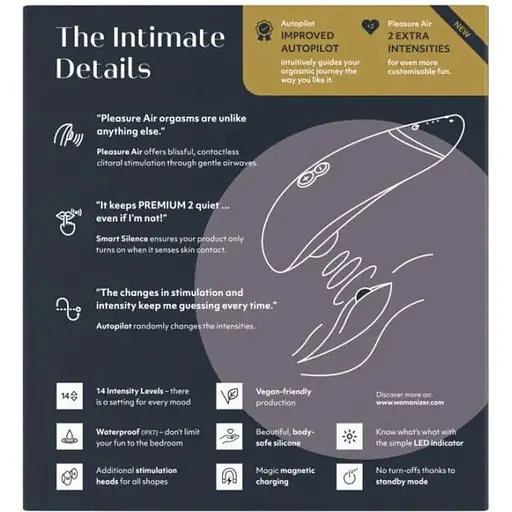 Вакуумний стимулятор Womanizer Premium 2 - Black - фото 9