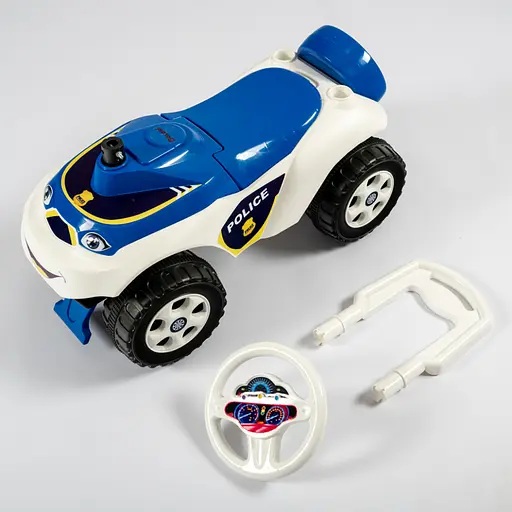 Детский толокар Машинка 0141/11 бело-синий - фото 6