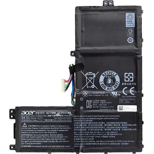Акумулятор для ноутбуків ACER Swift 3 SF315-52 (AC17B8K) 15.2V 3220mAh (original)