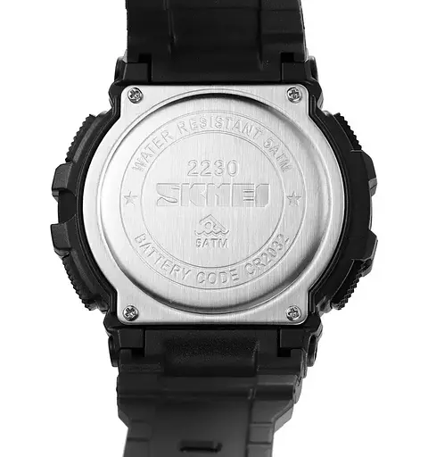 Годинник чоловічий наручний Skmei 2230 Чорний з білим циферблатом - фото 7