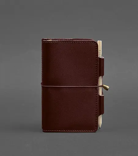 Шкіряний блокнот (Софт-бук) 3.0 бордовий - фото 1