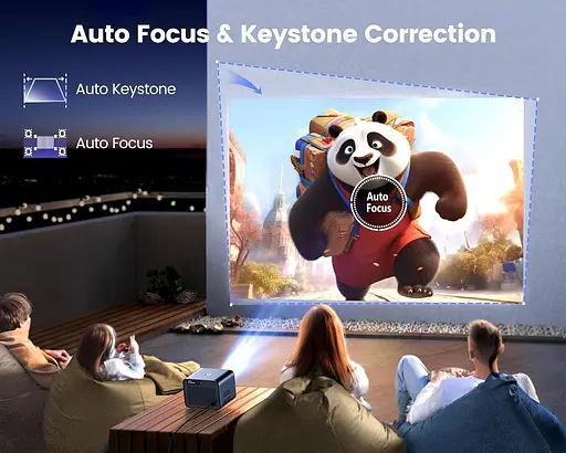 4K-проектор з Wifi6 та Bluetooth, WiMiUS 700ANSI Native 1080P 6D Auto Focus та Keystone [Сертифіковано Netflix та Dolby Audio] - фото 3