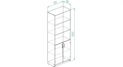 Шафа Анжело Ferrum-decor на 5 полиць з 2 дверима 1900x700x380 ДСП Бетон 16 мм (FRD-105036) - фото 4