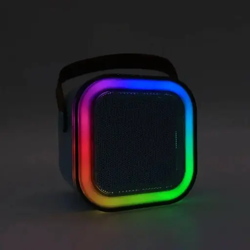 Портативна колонка-караоке + мікрофон, K12, Блакитна / Блютуз колонка з підсвічуванням / Караоке мікрофон - фото 4