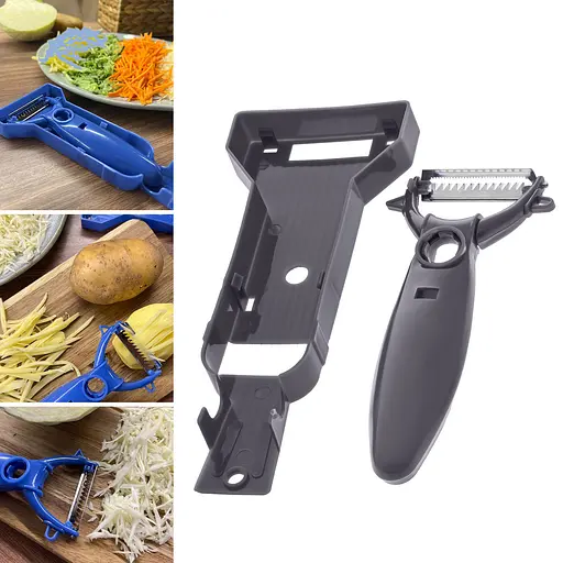 Шинковка для капусты нож для нарезки овощей соломкой и корейской морковки с подставкой «Принцесса кухни», Kitchette Коричневый 86802 - фото 3