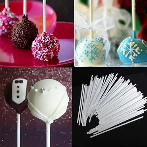 Палички для кейк-попсів, карамелі і льодяників 10 см (10 штук), Kitchen Master Білий 86866 - фото 7
