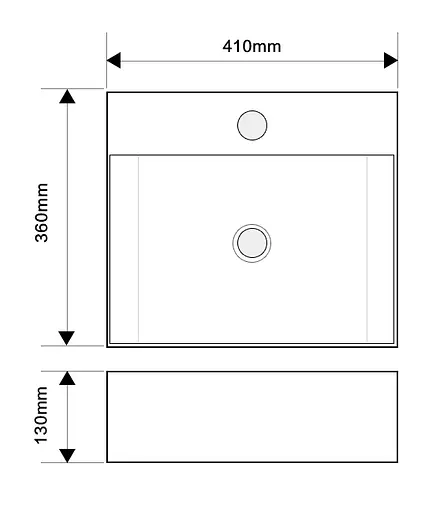 Умивальник підвісний Mixxus Premium Quadro-0205 410x360x130 мм з отвором під змішувач MP6508, Білий - фото 10