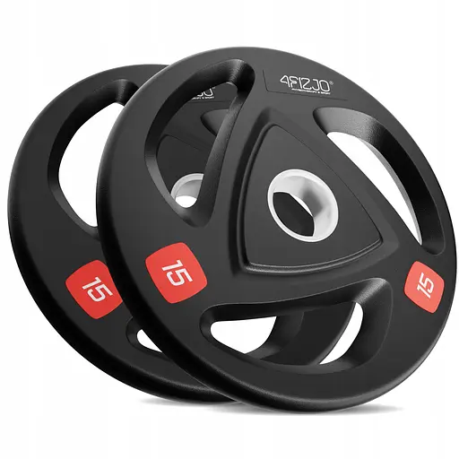 Диск олимпийский 4FIZJO 2 x 15 кг 51 мм металлический, прорезиненный Black (P-5905973401272) - фото 1