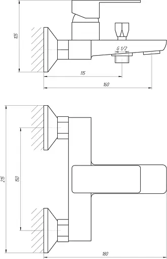 Смеситель для ванны Globus Lux Milano GLM-102 Хром - фото 2