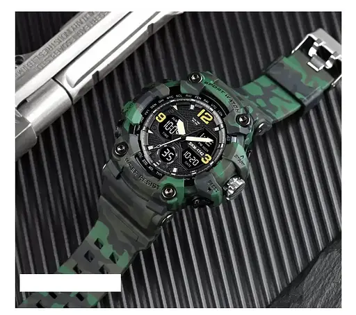 Чоловічий спортивний наручний годинник Skmei 1742 Hamlet (Зелений камуфляж) - фото 5
