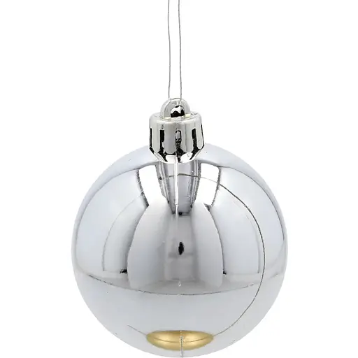 Комплект елочных шариков Chomik пластиковые 5 см серебристые 20 шт. (GIF3801) - фото 4