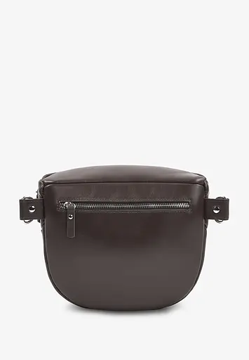 Шкіряна сумка поясна-кросбоди Vacation темно-коричневий - фото 4