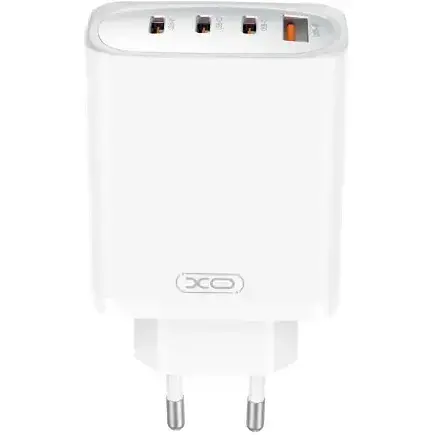 Сетевое зарядное устройство для XO CE23 (EU) 65W GaN Nitride (3USB-C+1USB-A) Fast Charging Charger Белый - фото 1