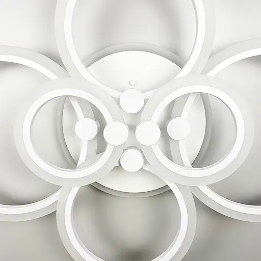 Світлодіодна люстра Senta на 6 кілець в білому корпусі на 3 світлових режими | Line F | Арт. A2374/6 WT - фото 6