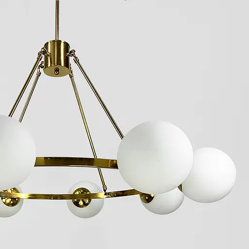 Люстра Hayes Round на 8 плафонов в латунном корпусе Line.F GC 19/8 AB - фото 4