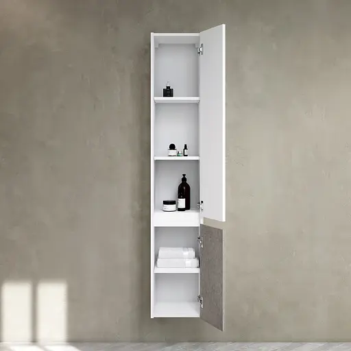 Пенал Am.Pm Gem S підвісний 35 см правий білий глянець/базальт M91CHR0356BF38, Білий - фото 3