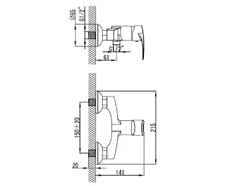 Змішувач для душу Imprese Lidice 15095 Хром - фото 2